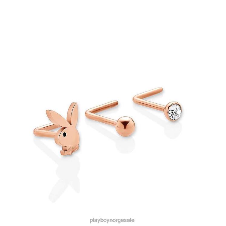 Playboy Rose gull kvinner bunny nese studs 3 stk tilbehør 24X2X1631