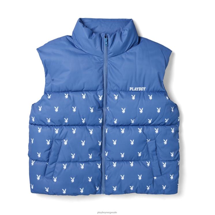 Playboy blå kvinner bunny puffer vest klær 24X2X1128