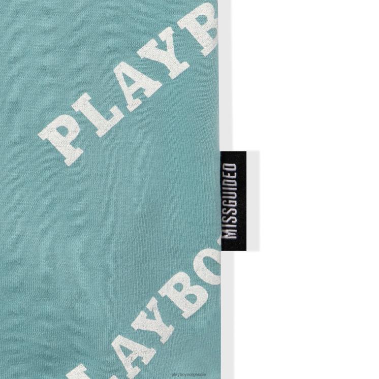 Playboy blå kvinner oversized t-skjorte med mast klær 24X2X1051