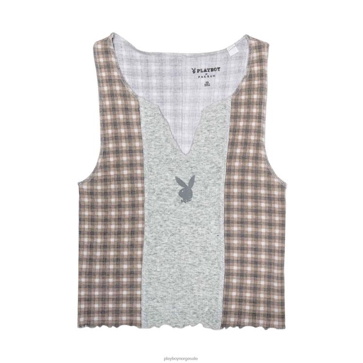 Playboy flanell grå kvinner varsity tank topp klær 24X2X1001