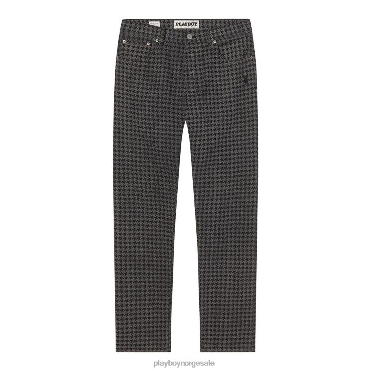 Playboy grå menn houndstooth denimbukser klær 24X2X562