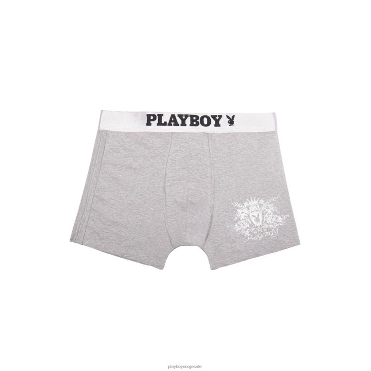 Playboy grå menn solid boksershorts med logo klær 24X2X674