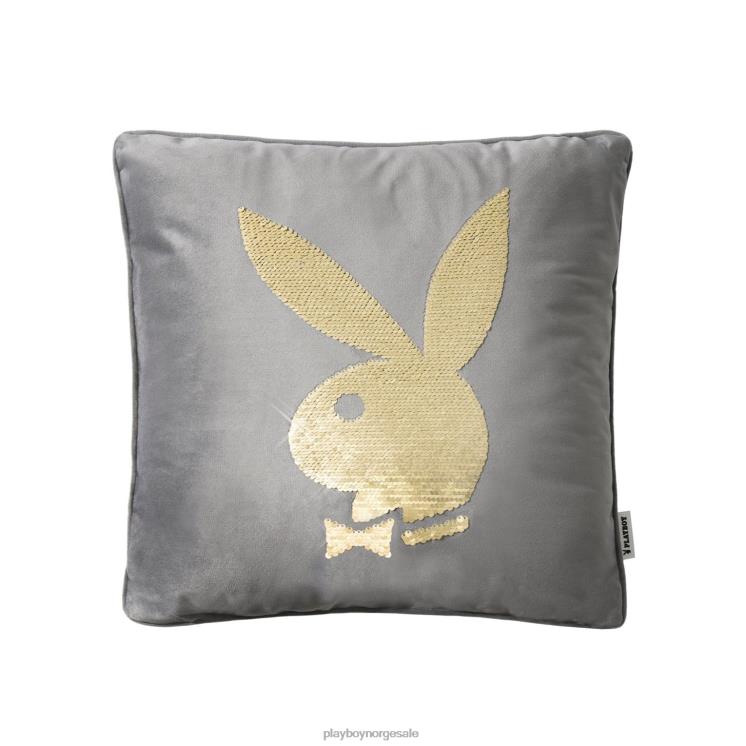 Playboy grå unisex kaninhode med paljettpute tilbehør 24X2X896