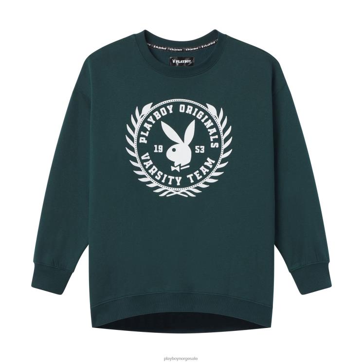 Playboy grønn kvinner campus varsity crewneck klær 24X2X1140