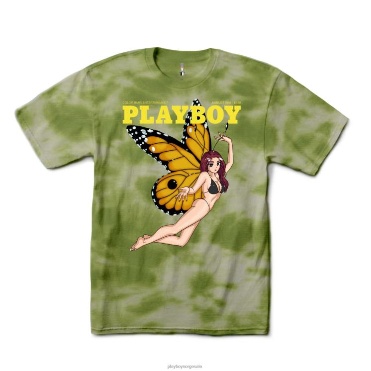 Playboy grønn menn tokyo club butterfly t-skjorte tie-dye klær 24X2X148