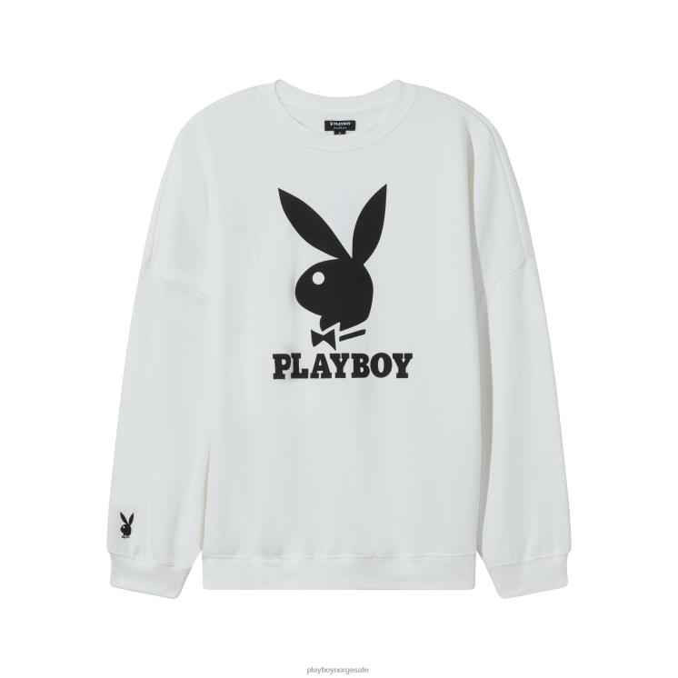 Playboy hvit alyssum kvinner klassisk crewneck klær 24X2X1079