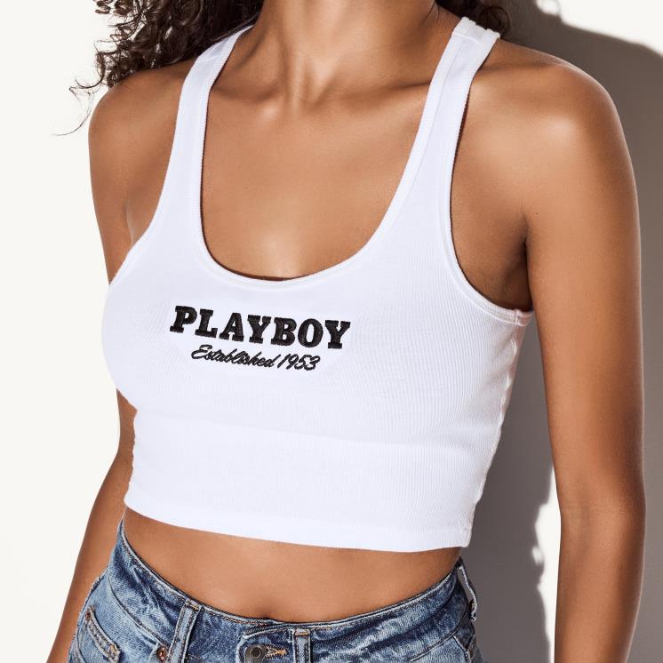 Playboy hvit kvinner etablert i 1953 racerback tank klær 24X2X1032