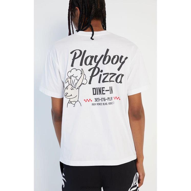 Playboy hvit menn pizza tee klær 24X2X28