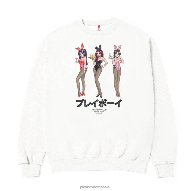 Playboy hvit menn tokyo club happy hour sweatshirt med rund hals klær 24X2X362