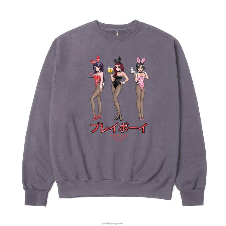 Playboy pigment plomme menn tokyo club happy hour sweatshirt med rund hals klær 24X2X364