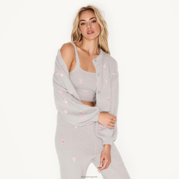 Playboy rosa kvinner fluffy strikket crop-topp klær 24X2X950