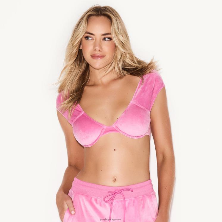 Playboy rosa kvinner velour bøyle cap erme bh klær 24X2X1484