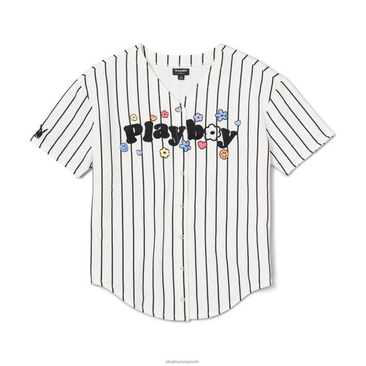 Playboy stjerne hvit/multi kvinner baseball jersey skjorte klær 24X2X988