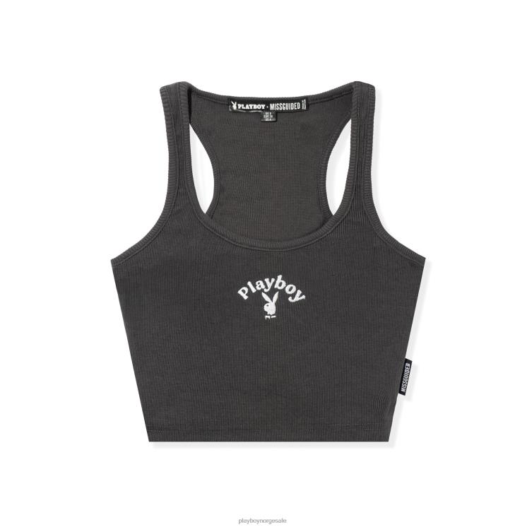 Playboy svart kvinner klassisk cropped racer tank klær 24X2X1038