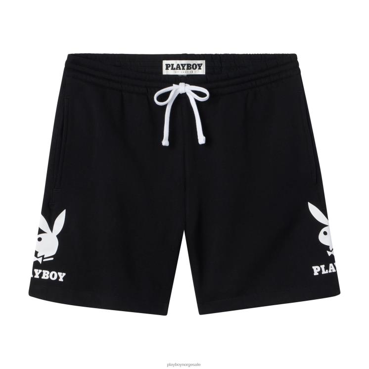 Playboy svart menn dobbel bunny sweatshorts klær 24X2X592