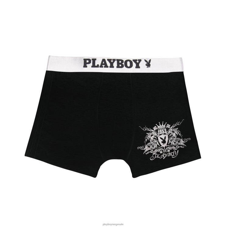 Playboy svart menn solid boksershorts med logo klær 24X2X676