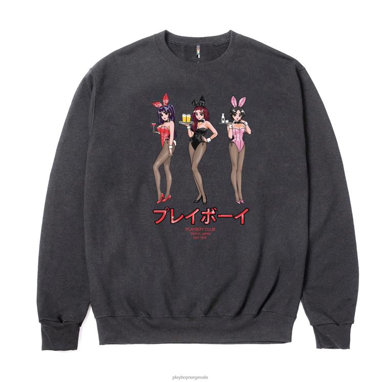 Playboy svart menn tokyo club happy hour sweatshirt med rund hals klær 24X2X361