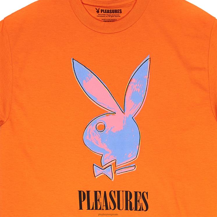 Playboy x Pleasures oransje menn pop art t-skjorte klær 24X2X176