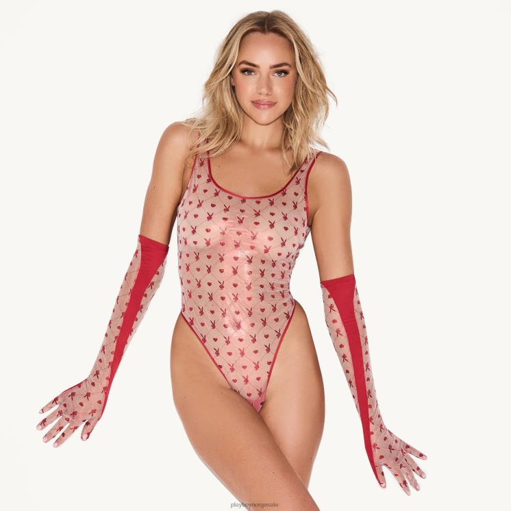 Playboy rød kvinner ikonet bodysuit skimmer klær 24X2X1391