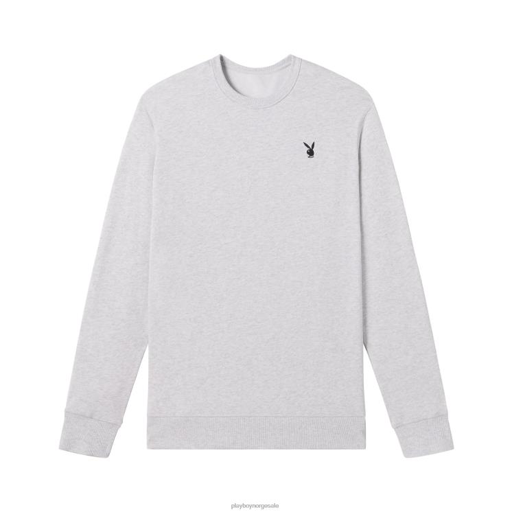 Playboy lysegrå menn bunny basics crewneck klær 24X2X516